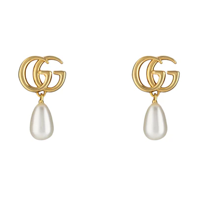 (Women) GUCCI Marmont Gold Logo Design Metal Stud Earrings for Women. 815307I46208078