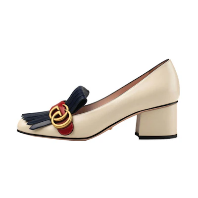 (W) Gucci Marmont High Heels 'Ivory Tassel'