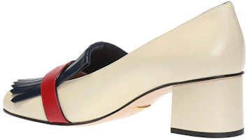 Purchase GUCCI 古馳 Marmont系列 簡約休閒雙G皮革流蘇高跟鞋 女款 米白色