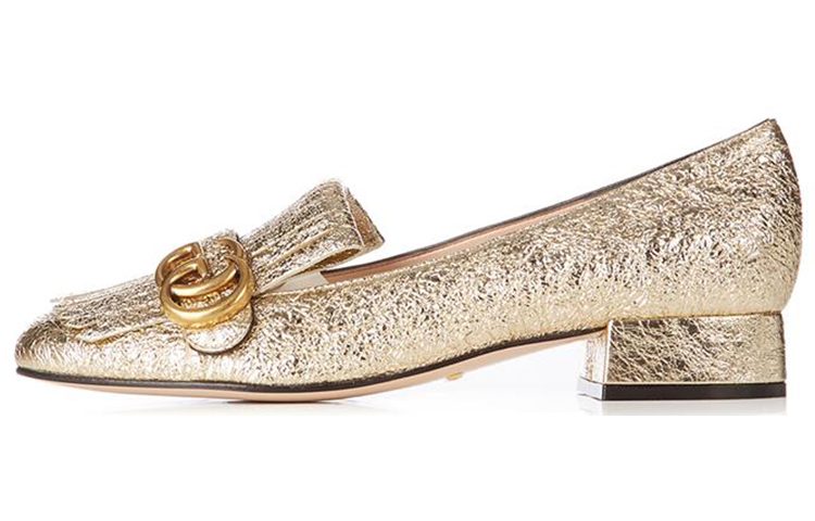 Buy (W) Escarpins Métalliques Gucci Marmont à Talon Moyen ''Platine'' 453480-DKT00-7100