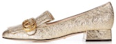 Buy (W) Gucci Marmont Pam Sepatu Tumit Sederhana Metalik 'Platinum' 453480-DKT00-7100