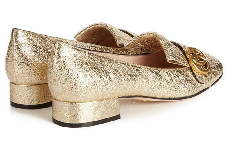 Lookbook (W) Escarpins Métalliques Gucci Marmont à Talon Moyen ''Platine'' 453480-DKT00-7100