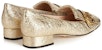 (W) Gucci Marmont Pam Sepatu Tumit Sederhana Metalik 'Platinum' 453480-DKT00-7100