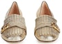 Shop (W) Gucci Marmont Pam Sepatu Tumit Sederhana Metalik 'Platinum' 453480-DKT00-7100