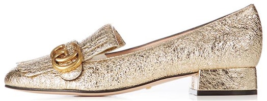 (Women) Gucci Marmont Metallic Mid-Heel Pumps 'Platinum' 453480-DKT00-7100 (Women) Gucci Marmont Metallic Mid-Heel Pumps 'Platinum' 453480-DKT00-7100