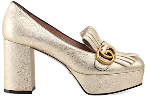 (W) Gucci Marmont Platform Pump dengan Rumbai 'Emas' 573020-DKT00-7100 Order (W) Gucci Marmont Platform Pump dengan Rumbai 'Emas' 573020-DKT00-7100
