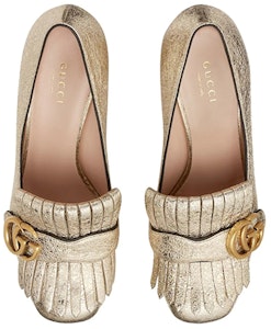 GUCCI 古馳 流蘇皮革 高跟鞋 女款 金 Shop GUCCI 古馳 流蘇皮革 高跟鞋 女款 金