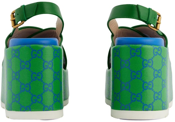 (W) Gucci GG Supreme Sandal Platform 'Hijau Biru' 734908-FABK1-8650 Shop (W) Gucci GG Supreme Sandal Platform 'Hijau Biru' 734908-FABK1-8650