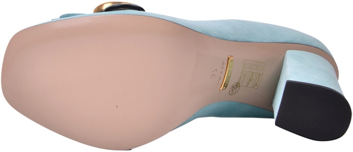 (W) 古驰 Marmont 浅蓝色绒面高跟鞋 408206-C2000-3628 Purchase (W) 古驰 Marmont 浅蓝色绒面高跟鞋 408206-C2000-3628