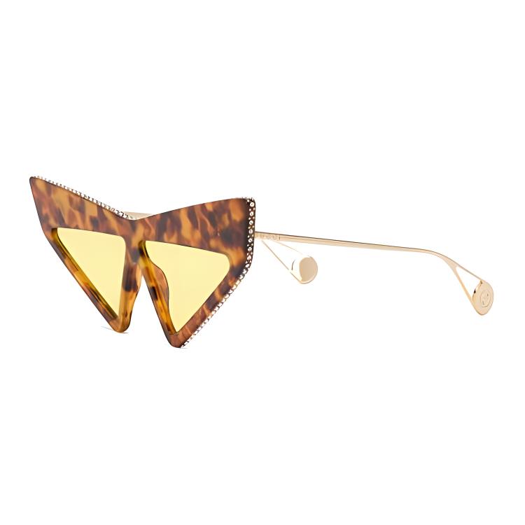 (Women) GUCCI Mask-Style Irregular Sunglasses Tortoiseshell Brown 7274198