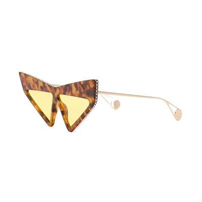 (Women) GUCCI Mask-Style Irregular Sunglasses Tortoiseshell Brown 7274198