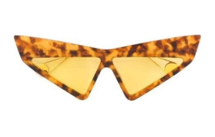 Lookbook (Women) GUCCI Mask-Style Irregular Sunglasses Tortoiseshell Brown 7274198