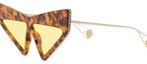 Shop (Women) GUCCI Mask-Style Irregular Sunglasses Tortoiseshell Brown 7274198