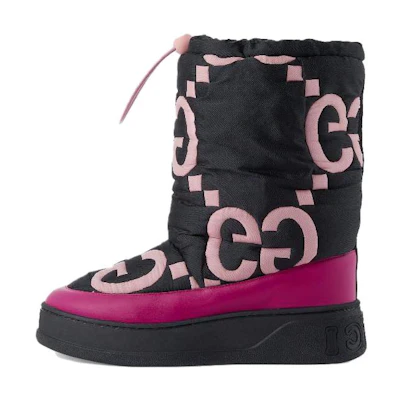 (W) Gucci Maxi GG Boot 'Black Pink Matelassé'