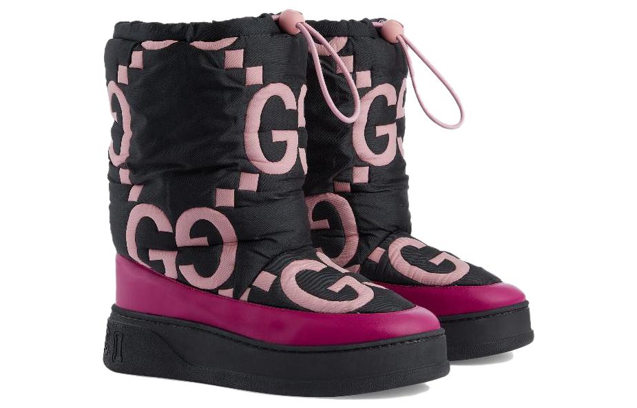Lookbook (W) Bota Gucci Maxi GG 'Negro Rosa Matelassé' 721085-FAAWE-1082