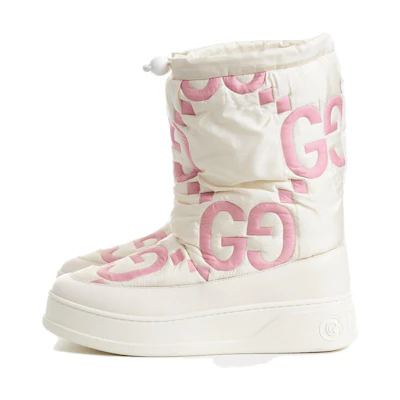 (W) Gucci Maxi GG Boot 'White Pink Matelassé'