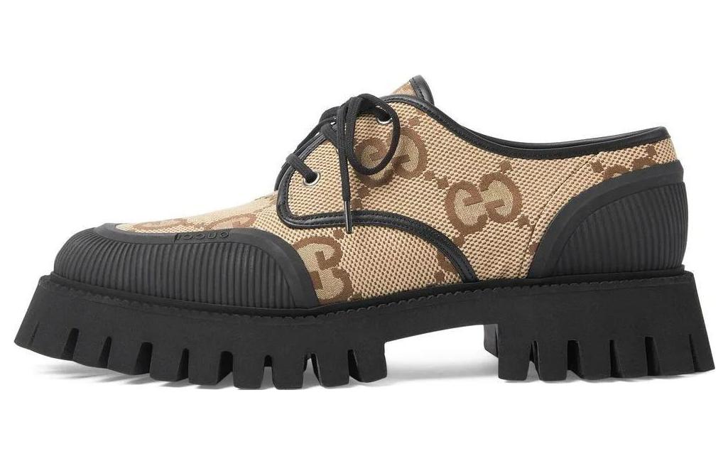(Women) Gucci Maxi GG Lace-Up 'Beige Black' 751708-UKOF0-2552