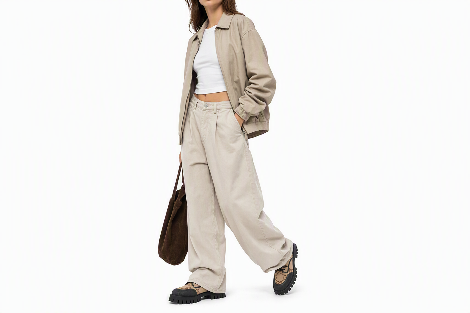 Order (W) Gucci 大号GG系带鞋 '米色黑色' 751708-UKOF0-2552