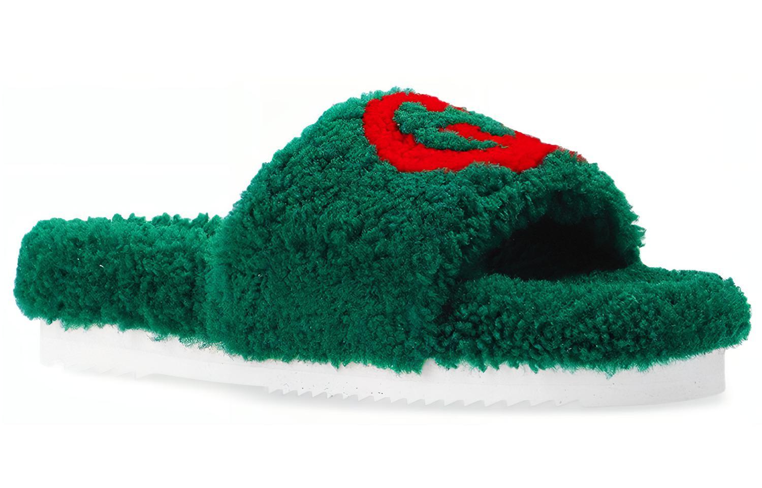 (W) Gucci Merino Wool Slides 'Green' 圖 2