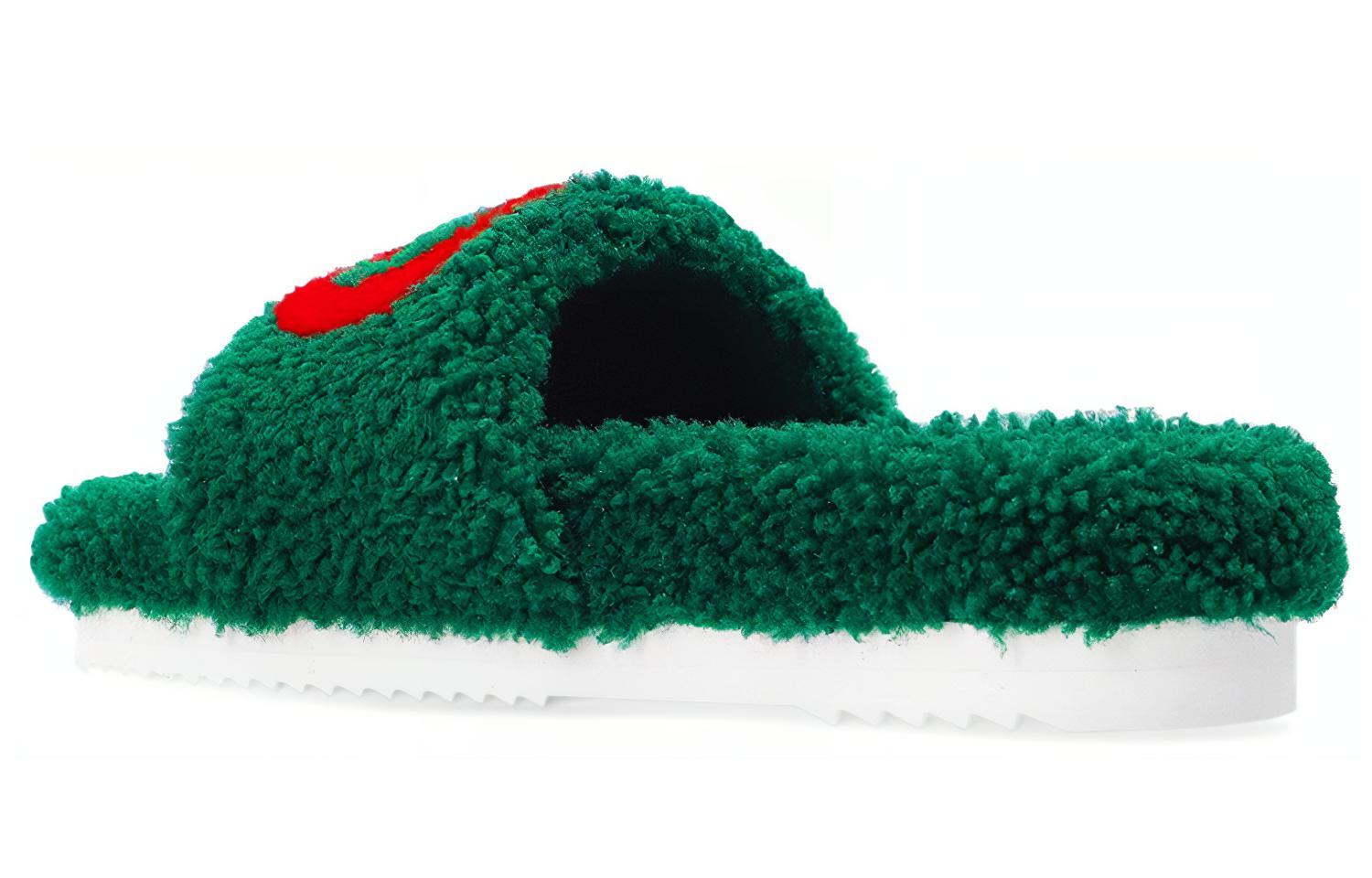 (W) Gucci Merino Wool Slides 'Green' 圖 4