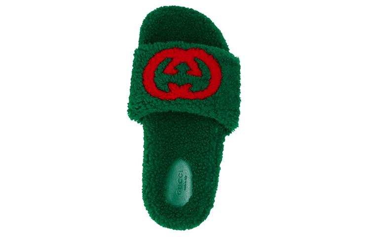 (W) Gucci Merino Wool Slides 'Green' 圖 5