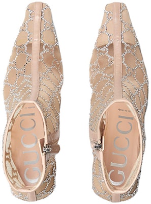 GUCCI古馳 網布 尖頭細跟 短靴 7公分 女款 米色 Shop GUCCI古馳 網布 尖頭細跟 短靴 7公分 女款 米色