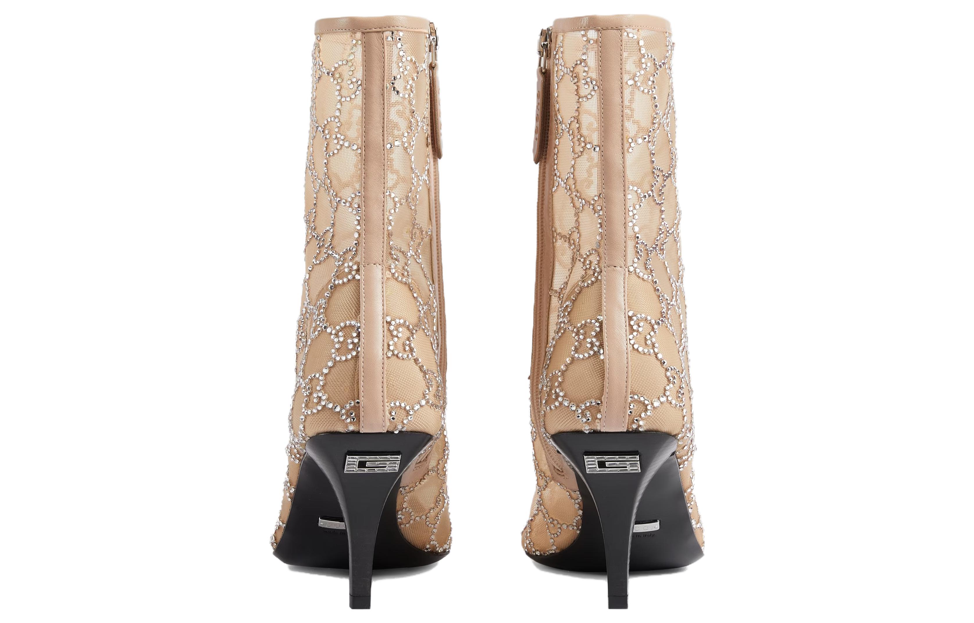 Purchase (W) Gucci Mesh Spitz Stiletto Ankle Boots ''Beige'' 750228-F13B0-9941