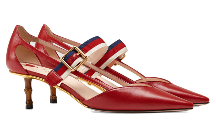 (W) Gucci Metal High Heel 'Red Ribbon' 圖 3