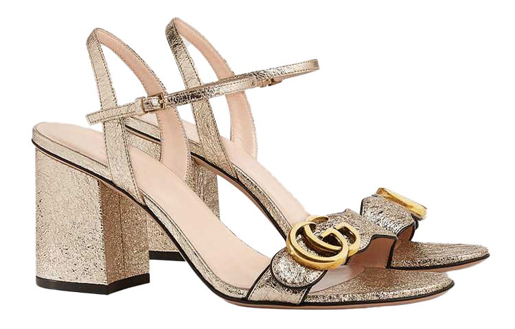 Lookbook (W) 古驰金色金属感高跟运动凉鞋 453379-DKT00-7100