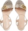 Shop (W) Gucci Sandal Tumit Tinggi Emas Kulit Logam Berkilat Emas Sukan 453379-DKT00-7100