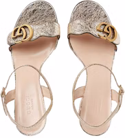Purchase (W) Sandal Hak Tinggi Gucci Kulit Metalik Emas Mewah 453379-DKT00-7100
