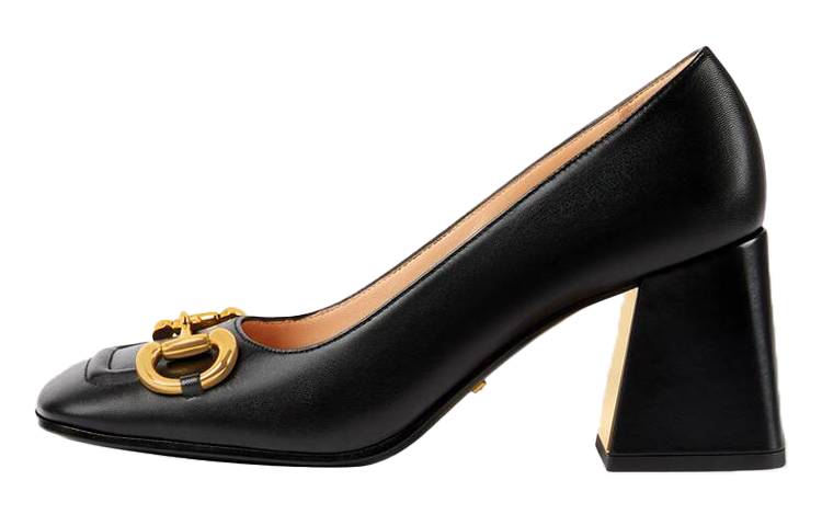 Buy (W) Gucci Mid-heel Pump dengan Horsebit 'Kulit Hitam' 643886-C9D00-1000
