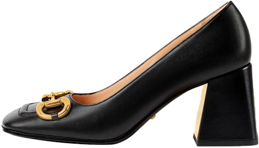 (W) 古驰马衔扣中跟女鞋“黑色皮革” 643886-C9D00-1000 Buy (W) 古驰马衔扣中跟女鞋“黑色皮革” 643886-C9D00-1000