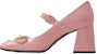 (W) Gucci Kasut Tumit Sederhana Dengan Horsebit 'Rose' 694855-BNC00-5815