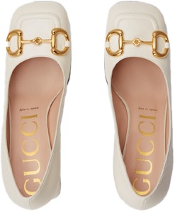 (W) Gucci Sepatu Hak Sedang dengan Horsebit 'Kulit Putih' 643886-C9D00-9022 Shop (W) Gucci Sepatu Hak Sedang dengan Horsebit 'Kulit Putih' 643886-C9D00-9022