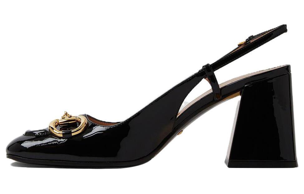 Buy (W) Gucci Zapato Slingback Tacón Medio con Horsebit 'Cuero Negro' 643892-BNC00-1000