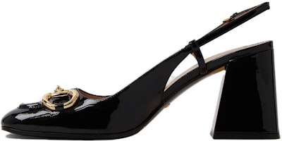 (Women) Gucci Mid-heel Slingback With Horsebit 'Black 'Black Leather' 643892-BNC00-1000 (Women) Gucci Mid-heel Slingback With Horsebit 'Black 'Black Leather' 643892-BNC00-1000