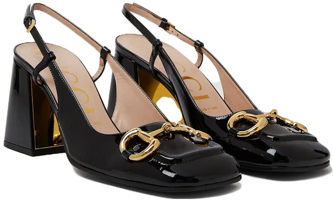 (W) Gucci Zapato Slingback Tacón Medio con Horsebit 'Cuero Negro' 643892-BNC00-1000 Lookbook (W) Gucci Zapato Slingback Tacón Medio con Horsebit 'Cuero Negro' 643892-BNC00-1000
