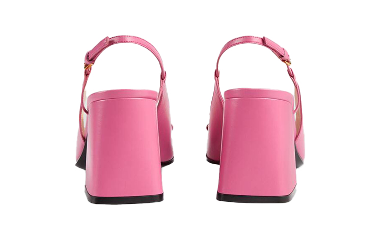 Shop (W) Gucci 粉色中跟马衔扣露跟鞋 643892-C9D00-5609