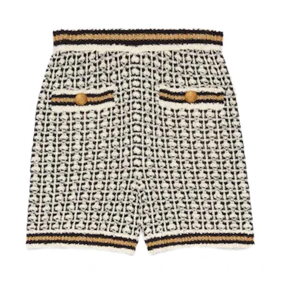 (Women) Gucci Mid-Rise Elastic Waist Knit Shorts for Women Beige 749131-XKDC7-9834