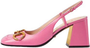 (Women) Gucci Mid-Heel Slingback with Horsebit 'Pink' 643892-C9D00-5609 (Women) Gucci Mid-Heel Slingback with Horsebit 'Pink' 643892-C9D00-5609
