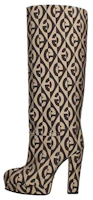 (Women) Gucci Mini Diamonds Knee High Boots 'Brown Beige' 595628-HSV00-2062 (Women) Gucci Mini Diamonds Knee High Boots 'Brown Beige' 595628-HSV00-2062