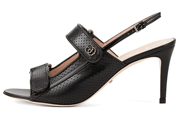 (Women) Gucci Mini Double G 'Black Toe-Loop Stiletto Sandals' 655415-04JT0-1000