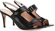 Order (W) Gucci Mini Double G 'Sandal Toe-Loop Bertumit Tinggi Hitam' 655415-04JT0-1000