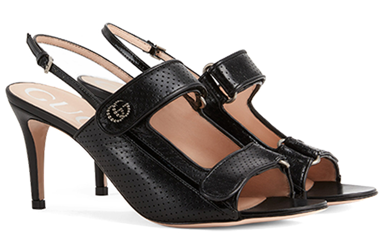 Order (Women) Gucci Mini Double G 'Black Toe-Loop Stiletto Sandals' 655415-04JT0-1000