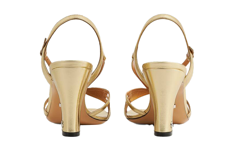 Shop (W) Sepatu Heels Tinggi Fashion Emas Gucci Mini Double G 656385-1XX40-8053