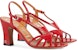 (W) Sandal Tumit Tinggi Gucci Mini Double G 'Merah Fesyen' 656385-DMBT0-6549