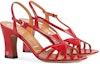 Order (W) Sandal Tumit Tinggi Gucci Mini Double G 'Merah Fesyen' 656385-DMBT0-6549