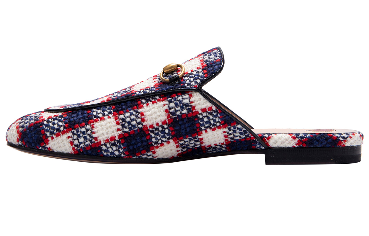 (W) Gucci Minimalistic Casual Blue White Red Sandals