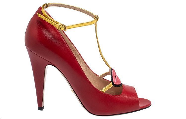 Order (W) Gucci Molina Lips T-Strap Sandal 'Sulaman Merah' 431027-CQXH0-6479